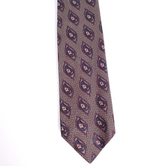 Joseph Abboud Men 100% Silk Tie Black Beige 57x4 - NWOT - made in Italy - Picture 2 of 6